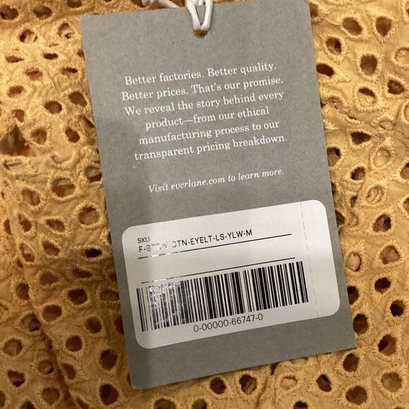 NWT Everlane Eyelet Lantern Top - Golden Hour Medium - Picture 7 of 9